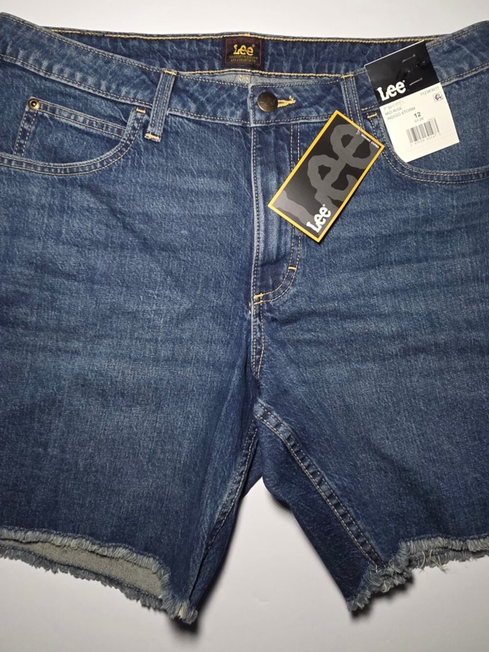 Lee Mens Indigo Storm Blue Denim Shorts New With Tags Size 12